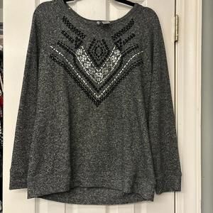New Direction Women’s Sweatshirt. Size M. Embroidered And Beaded